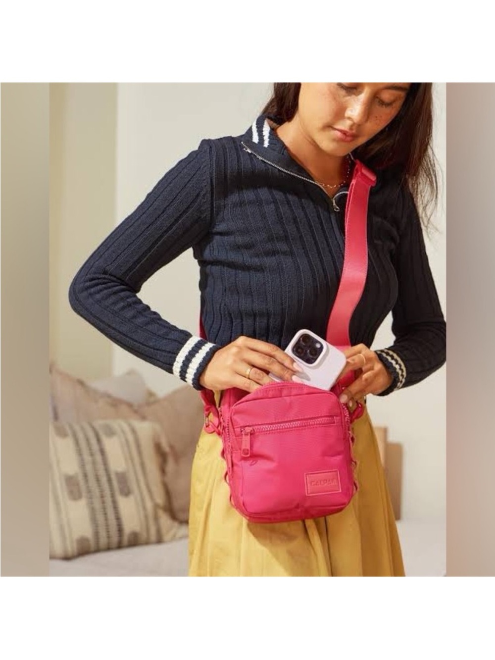 NEW! Calpak Stevyn mini crossbody bag dragonfruit